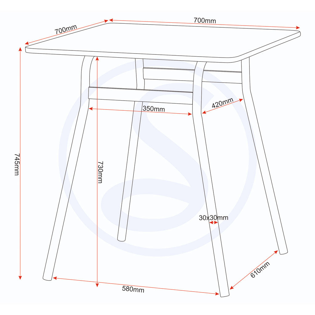 Wooden Dining Table With 2 Dining Chairs - Warren