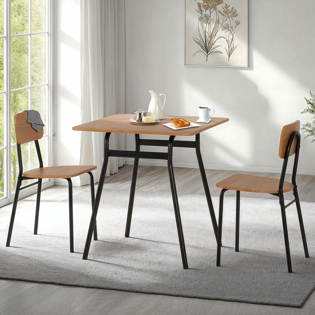 Wooden Dining Table With 2 Dining Chairs - Warren
