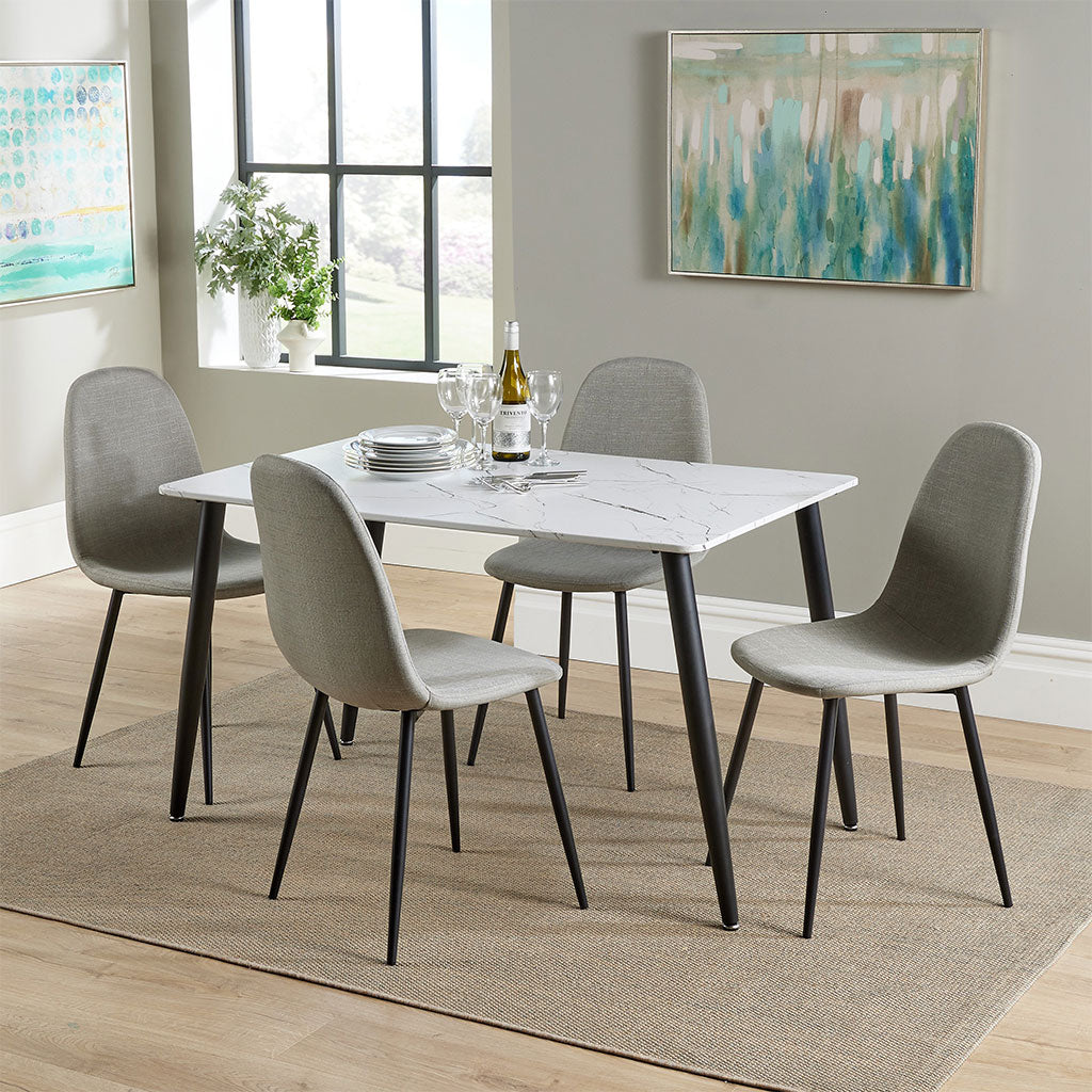 Wooden Dining Table With 4 Dining Chairs - Aspen