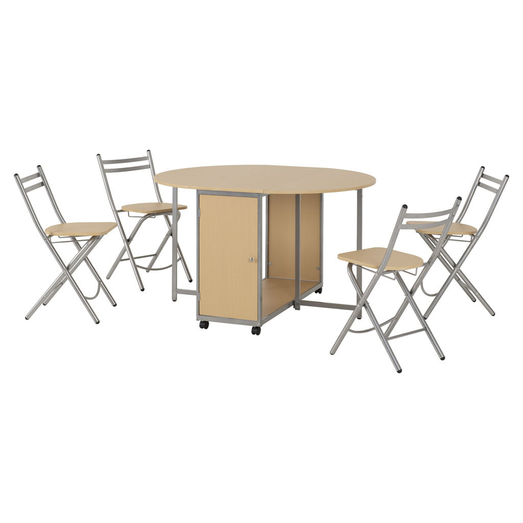 Wooden Dining Table With 4 Dining Chairs - Budget