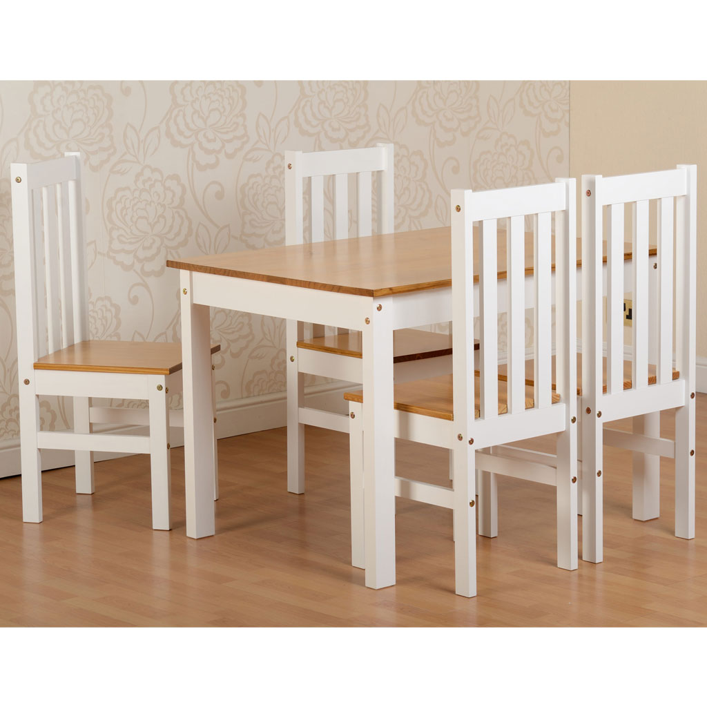 Wooden Dining Table With 4 Dining Chairs - Ludlow