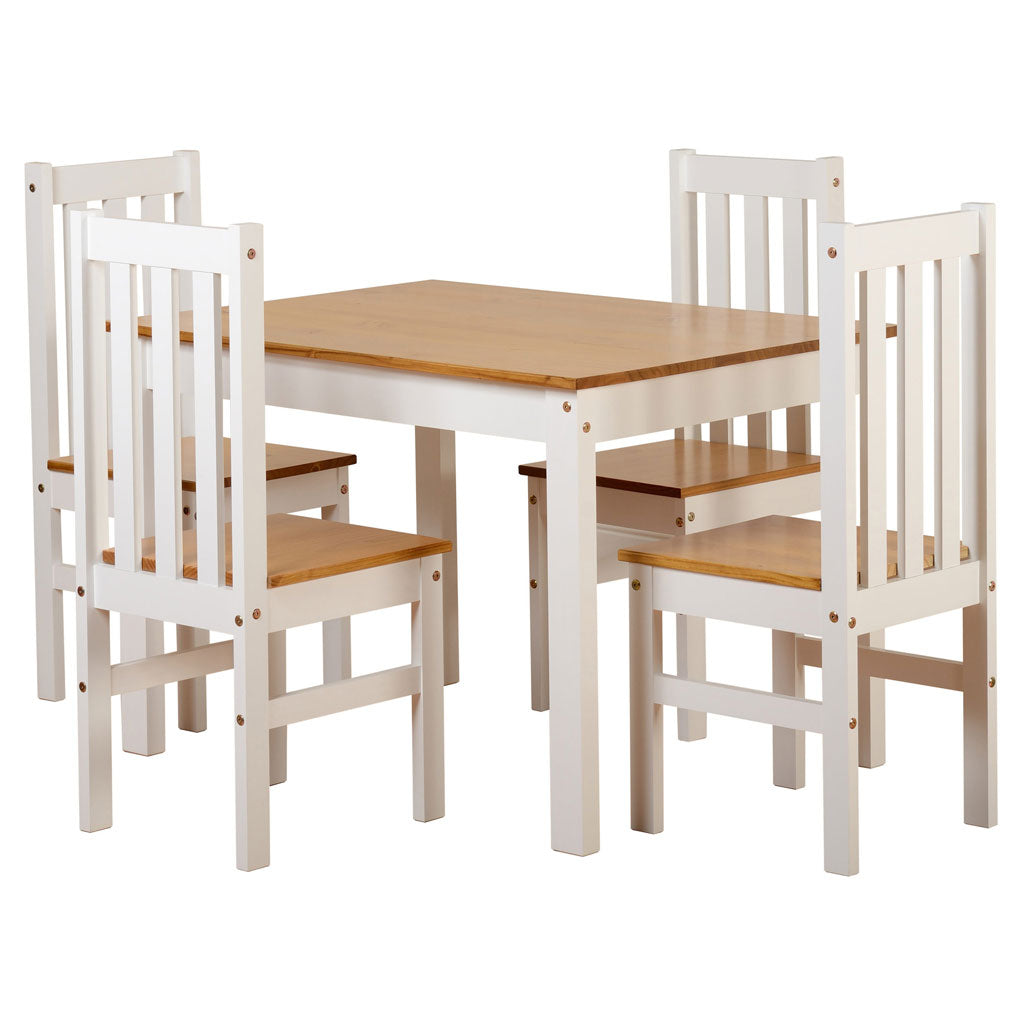 Wooden Dining Table With 4 Dining Chairs - Ludlow