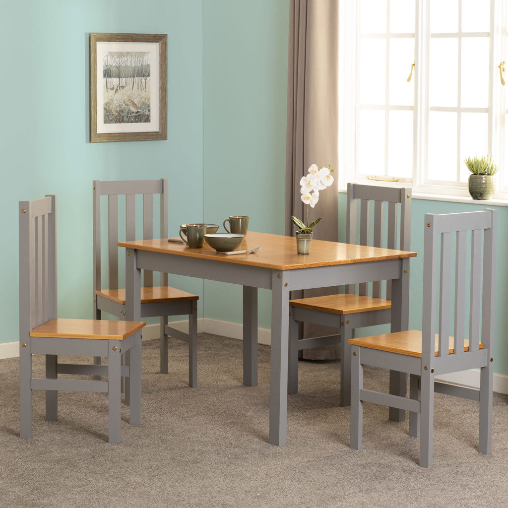 Wooden Dining Table With 4 Dining Chairs - Ludlow