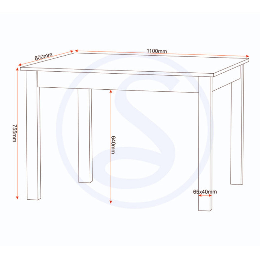 Wooden Dining Table With 4 Dining Chairs - Ludlow
