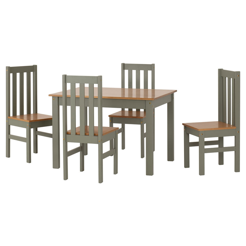 Wooden Dining Table With 4 Dining Chairs - Ludlow