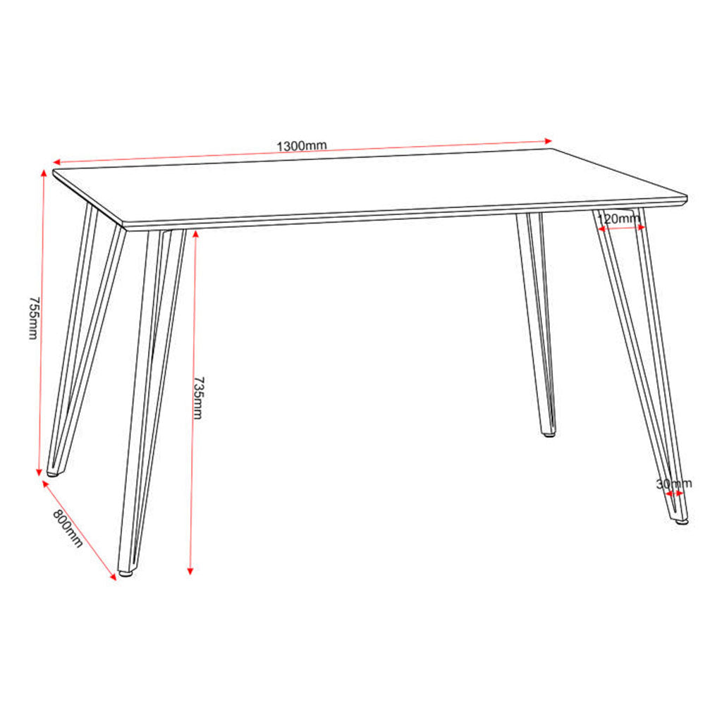 Wooden Dining Table With 4 Dining Chairs - Marlow