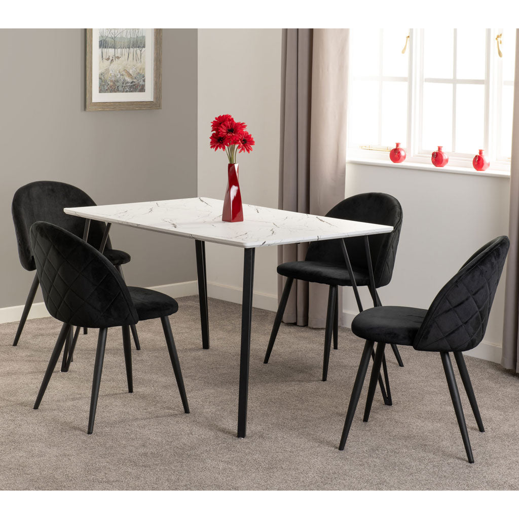 Wooden Dining Table With 4 Dining Chairs - Marlow