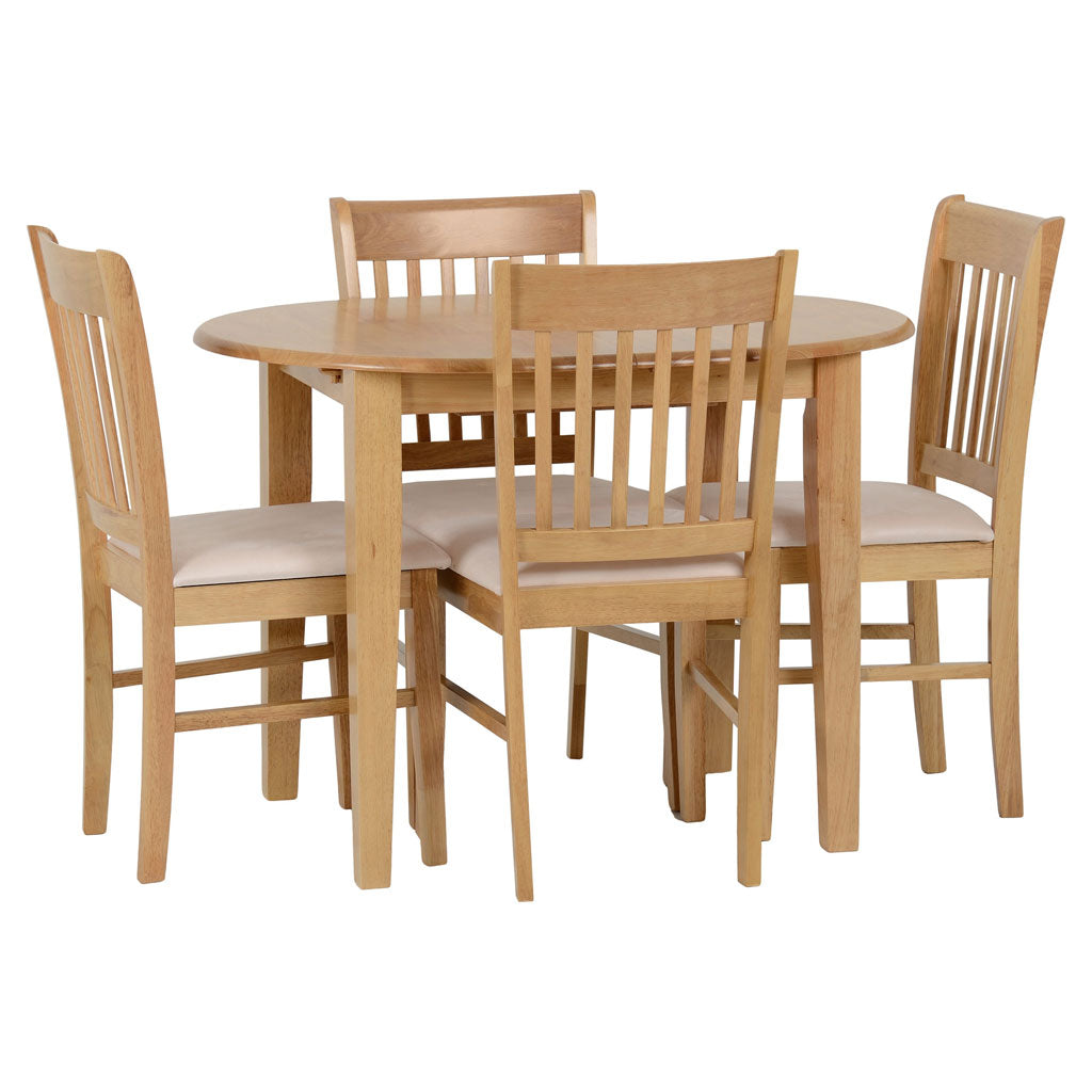Wooden Dining Table With 4 Dining Chairs - Oxford