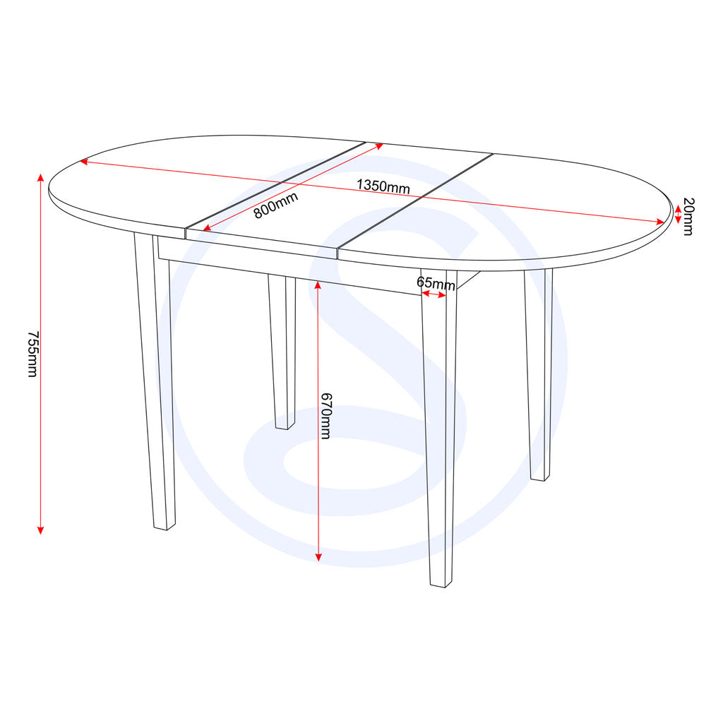 Wooden Dining Table With 4 Dining Chairs - Oxford