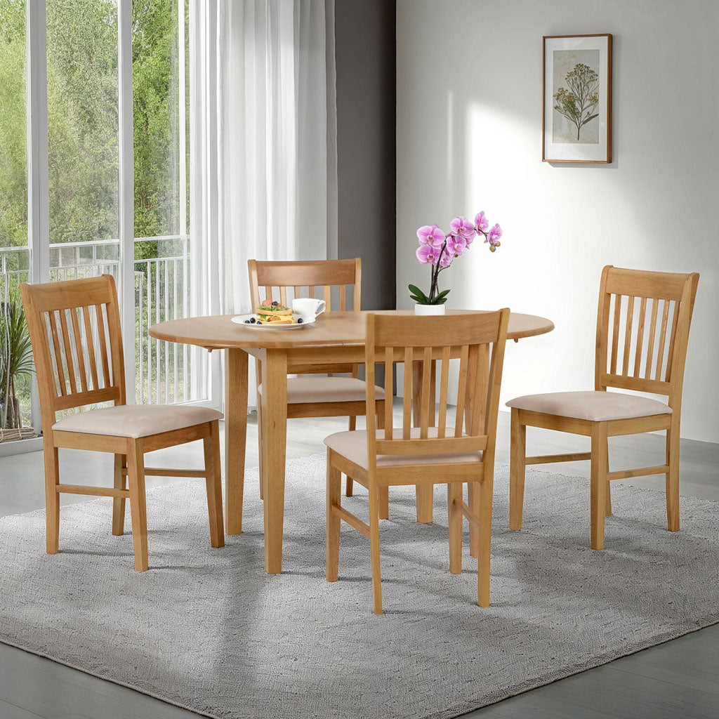 Wooden Dining Table With 4 Dining Chairs - Oxford