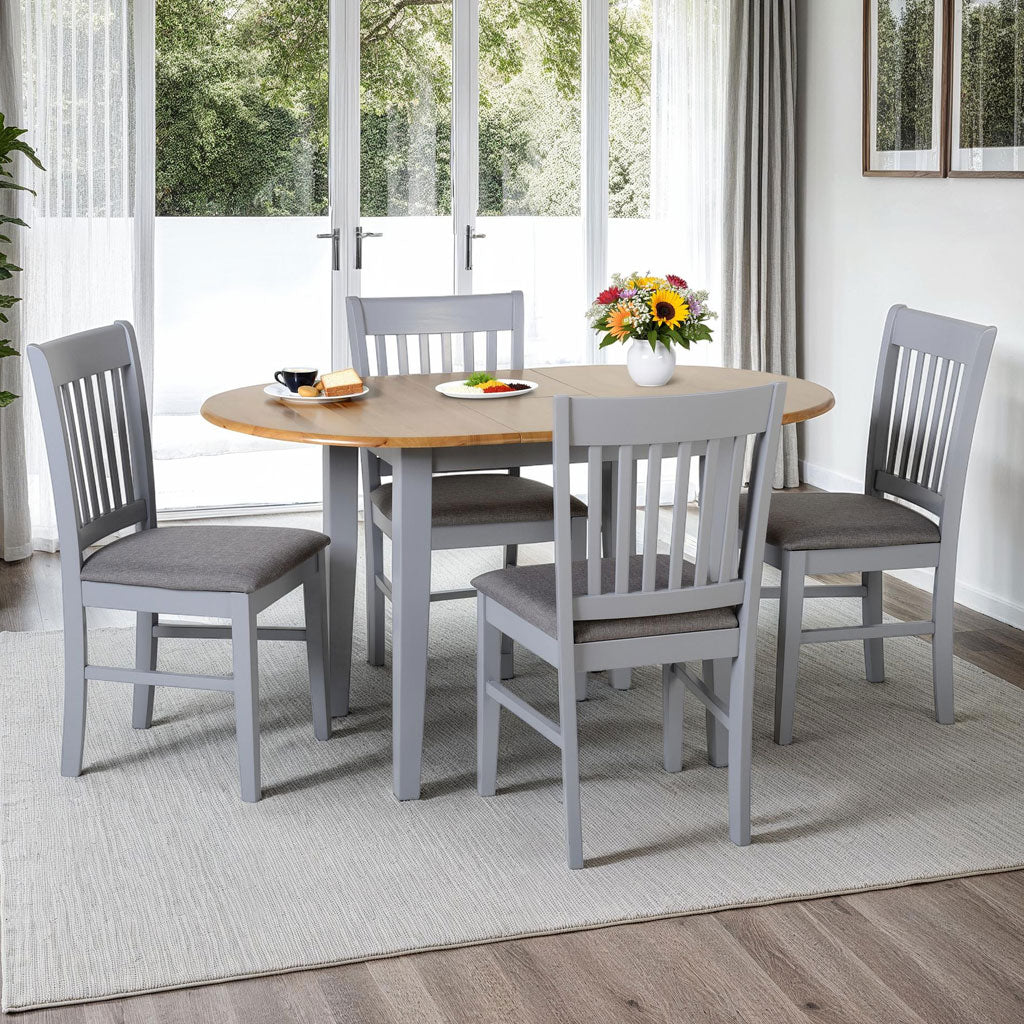 Wooden Dining Table With 4 Dining Chairs - Oxford