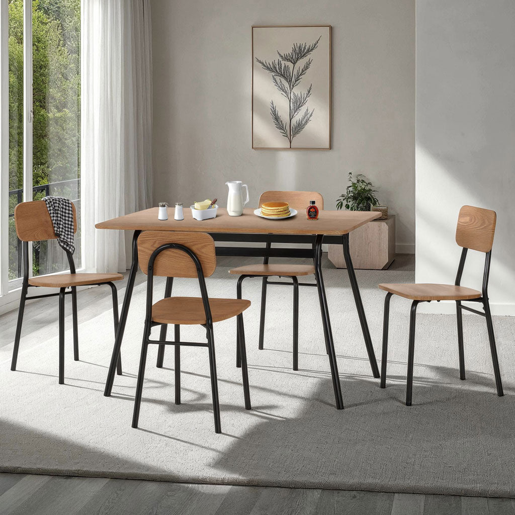 Wooden Dining Table With 4 Dining Chairs - Warren