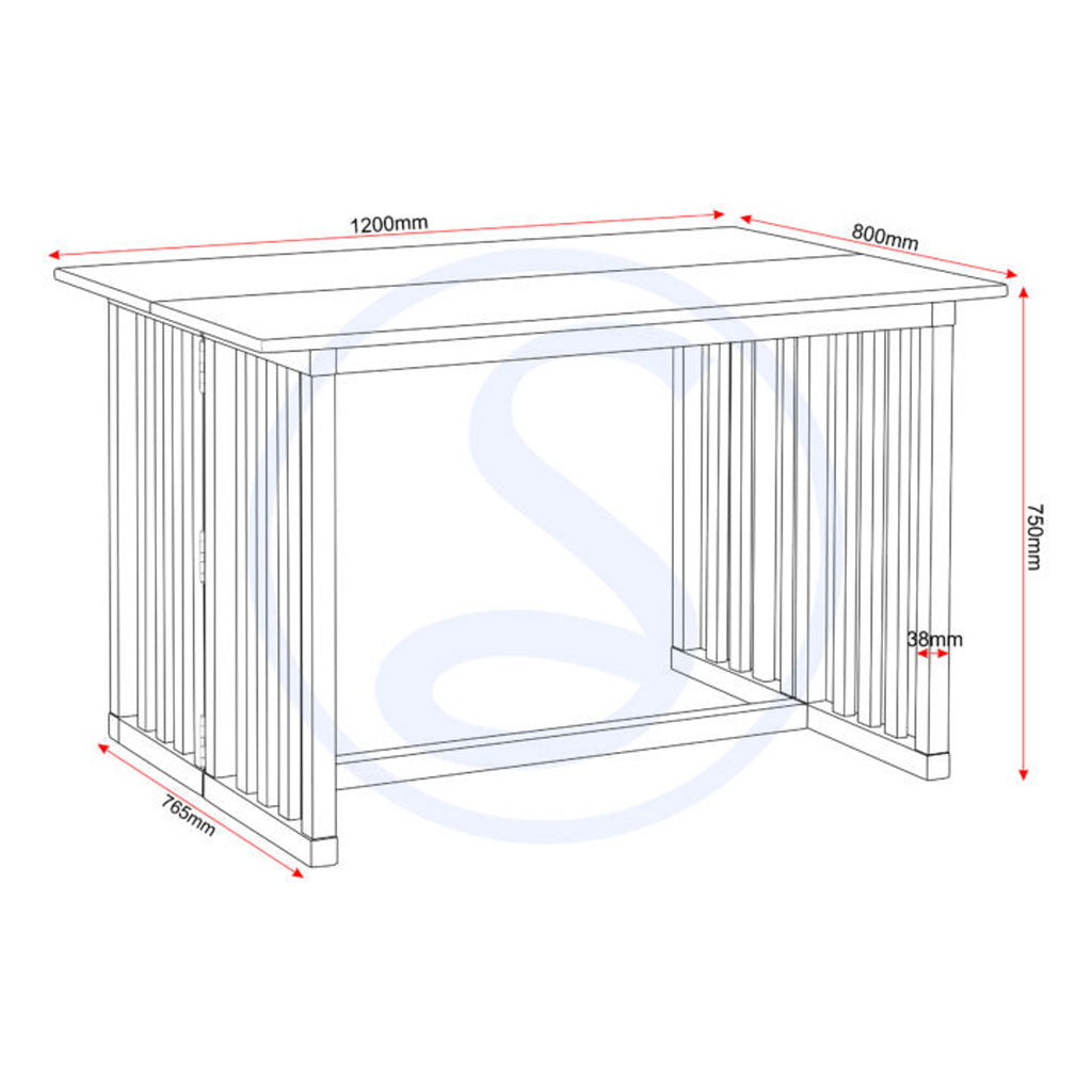 Wooden Dining Table With 4 Dining Stools - Richmond