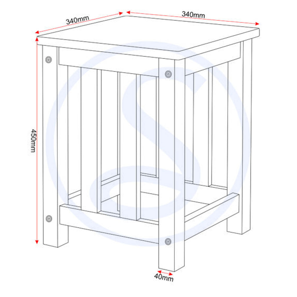 Wooden Dining Table With 4 Dining Stools - Richmond