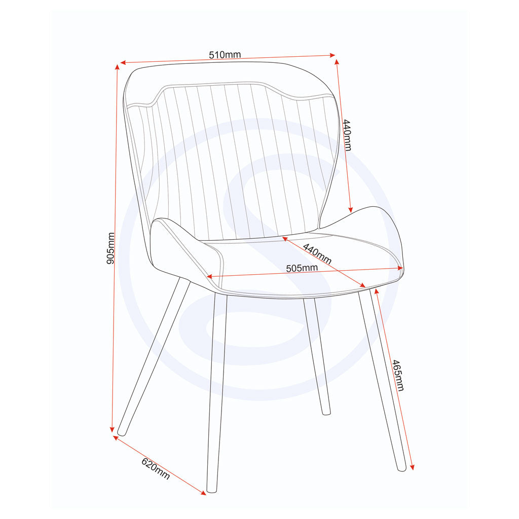Wooden Dining Table With 4 Quebec Dining Chairs - Treviso