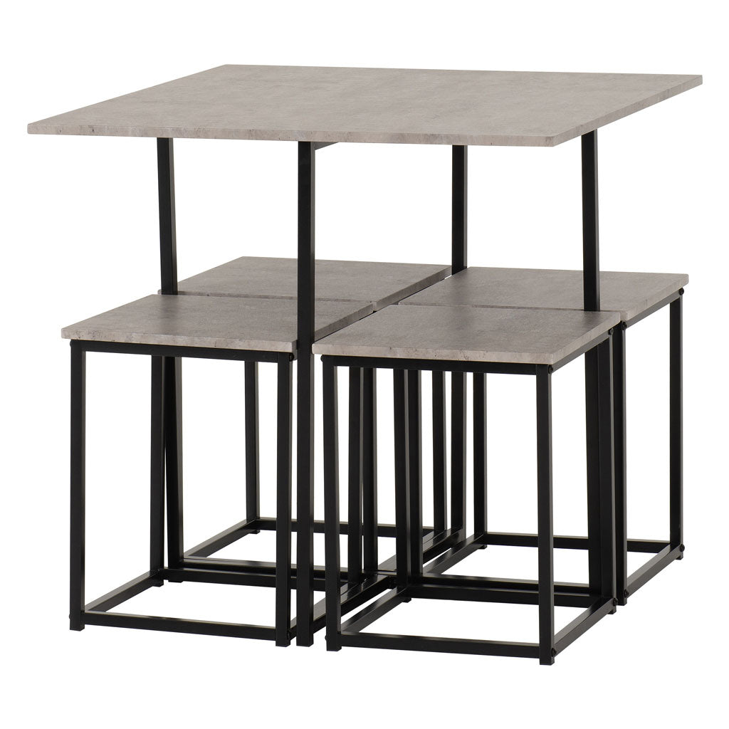 Wooden Dining Table With 4 Stools - Kent