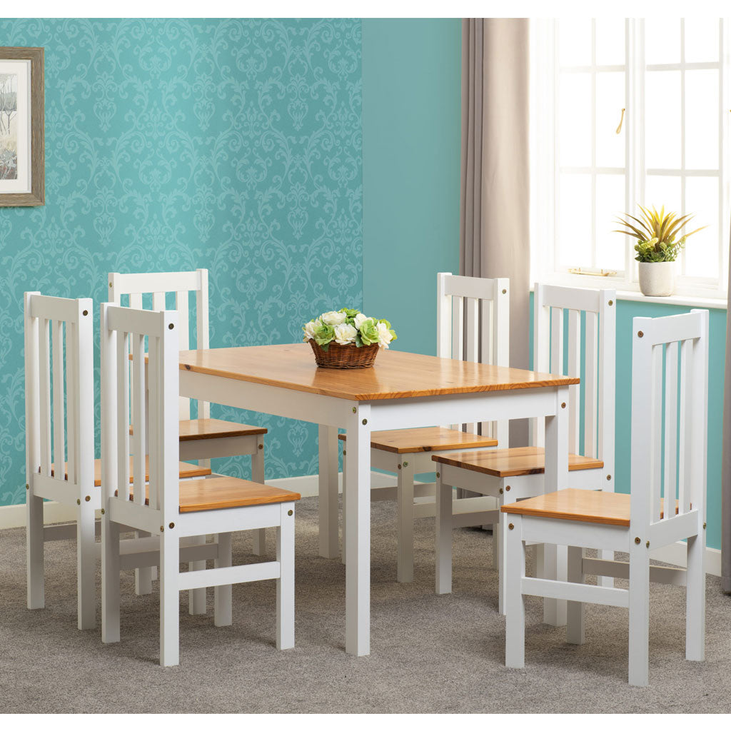 Wooden Dining Table With 6 Dining Chairs - Ludlow