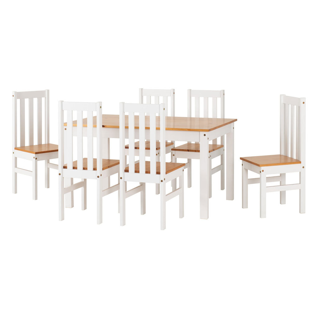 Wooden Dining Table With 6 Dining Chairs - Ludlow