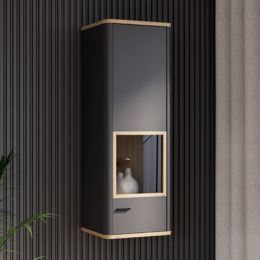 Wooden Display Cabinet With 1 Glass Door - Klara