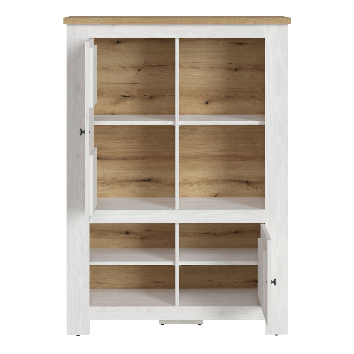 Wooden Display Cabinet With 2 Doors And 4 Shelves - Celesto