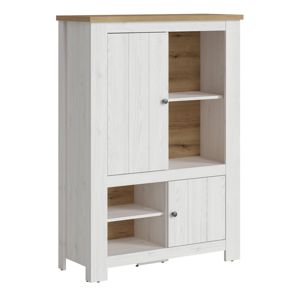 Wooden Display Cabinet With 2 Doors And 4 Shelves - Celesto