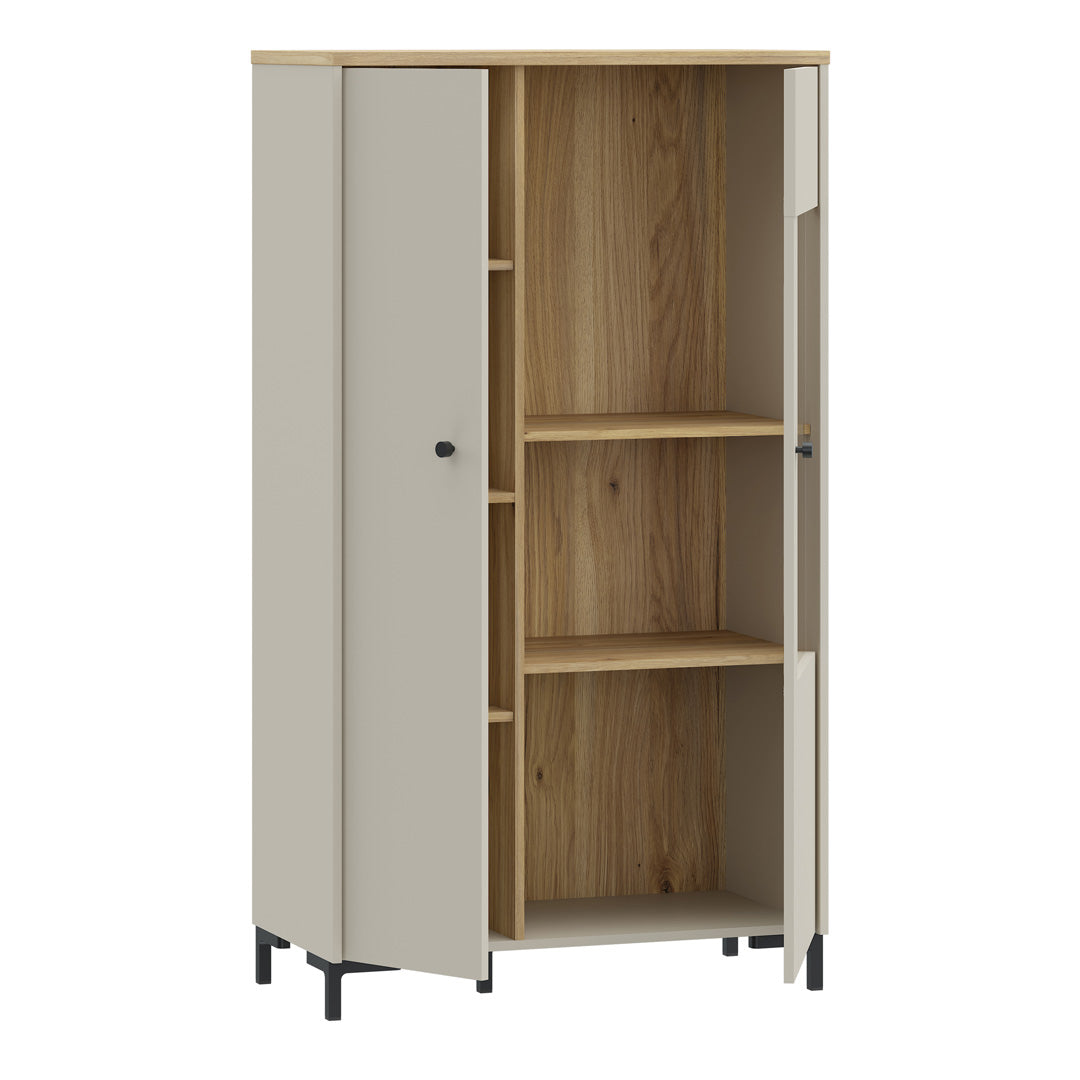 Wooden Display Cabinet With 2 Doors - Bixbite