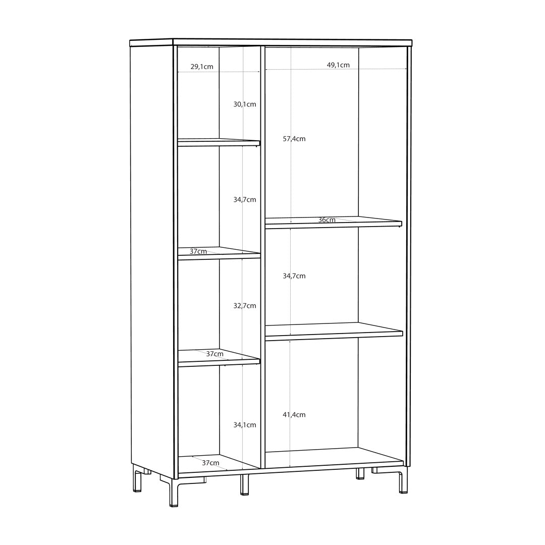 Wooden Display Cabinet With 2 Doors - Bixbite