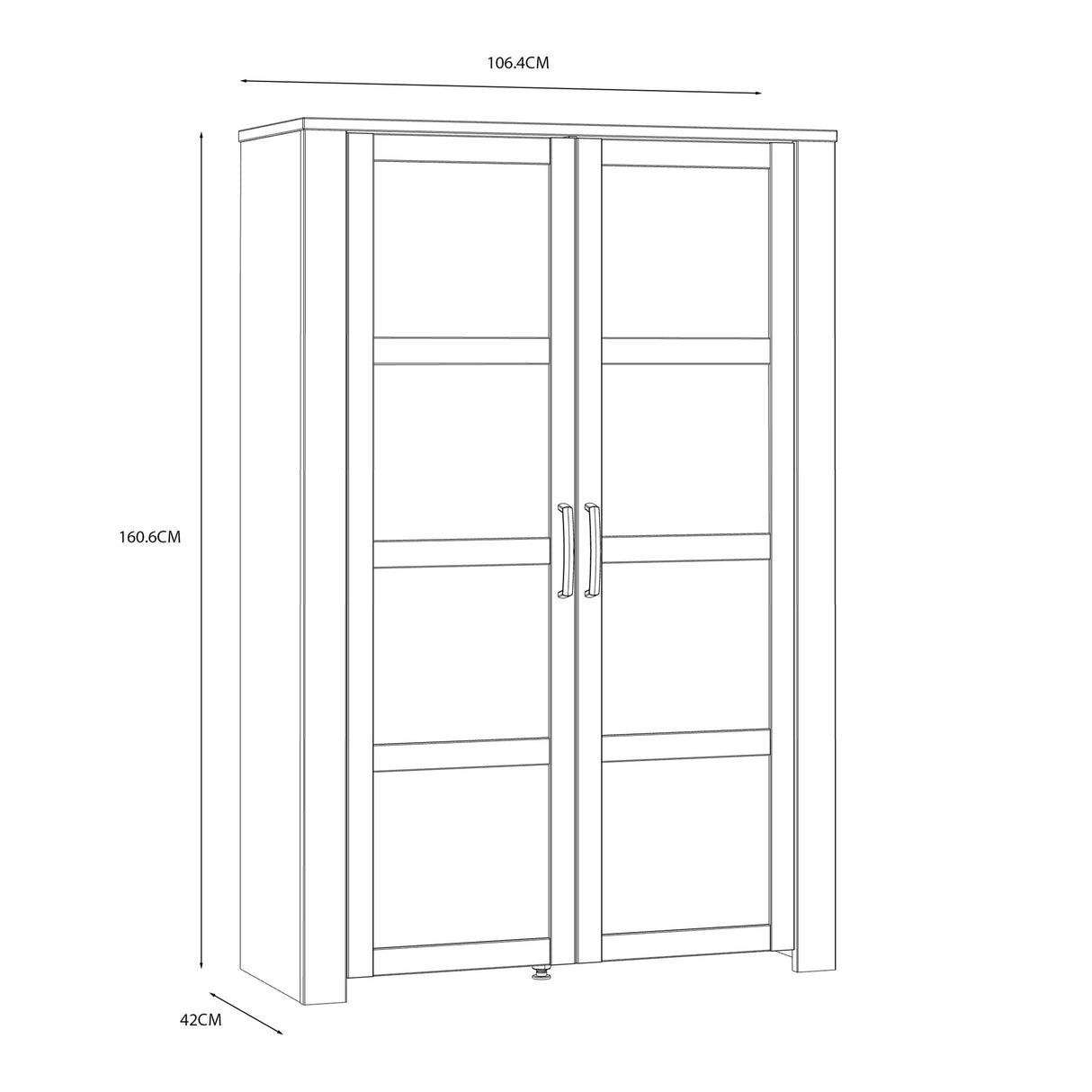 Wooden Display Cabinet With 2 Doors - Bohol