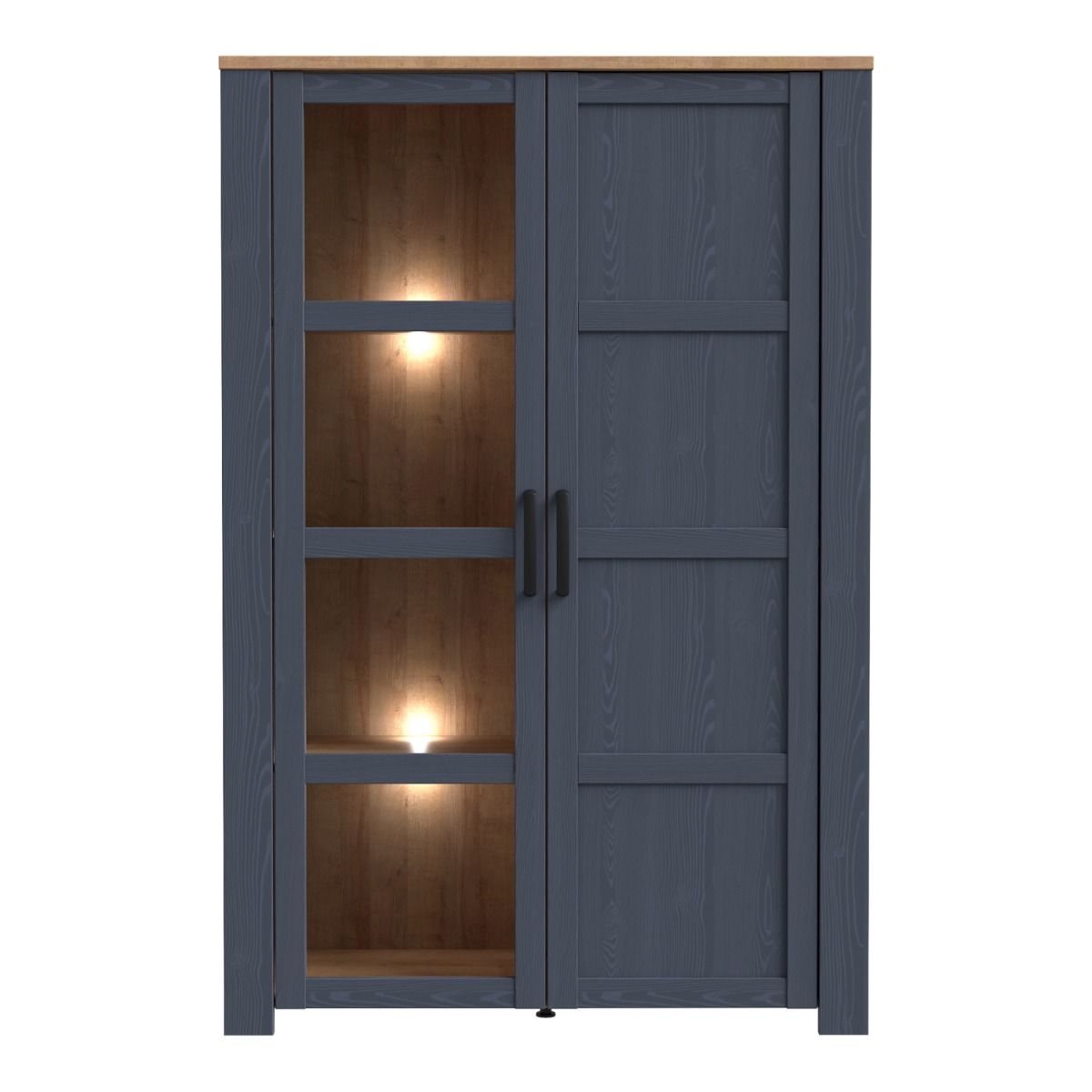 Wooden Display Cabinet With 2 Doors And LED Lights - Bohol
