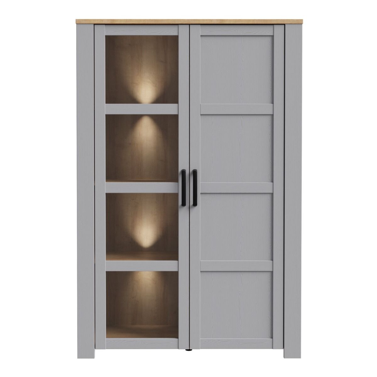 Wooden Display Cabinet With 2 Doors And LED Lights - Bohol