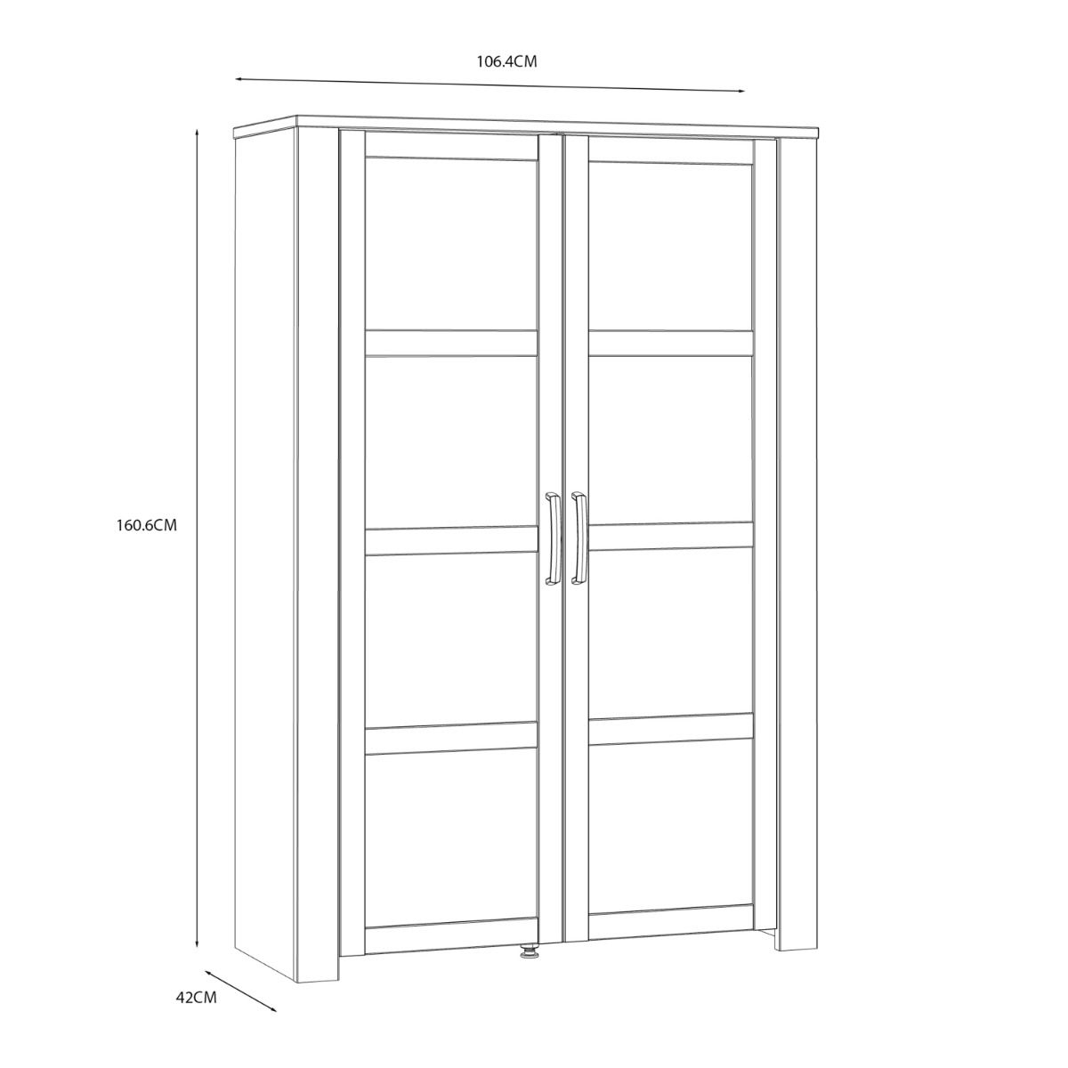 Wooden Display Cabinet With 2 Doors And LED Lights - Bohol