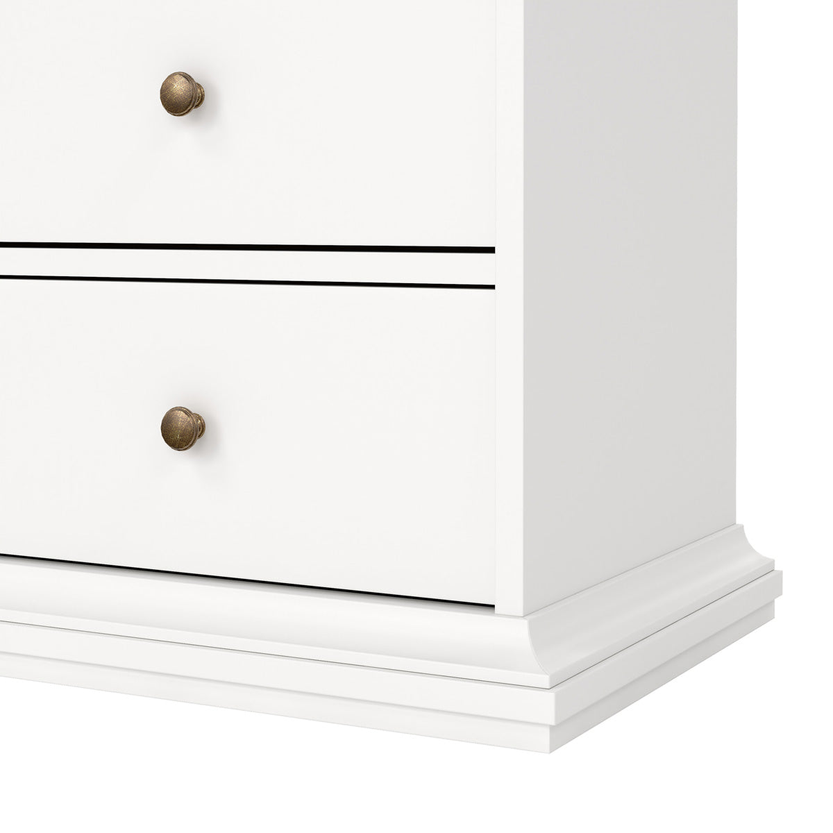 Wooden Display Cabinet With 2 Glass Doors With 2 Drawers - Paris