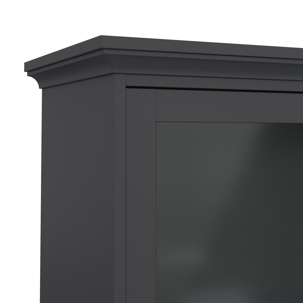 Wooden Display Cabinet With 2 Glass Doors With 2 Drawers - Paris