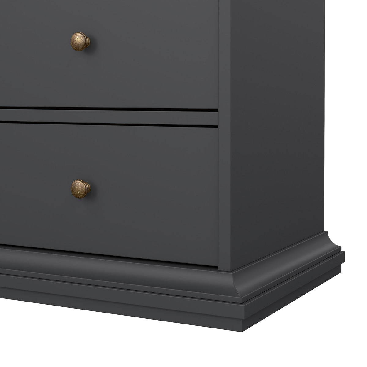 Wooden Display Cabinet With 2 Glass Doors With 2 Drawers - Paris