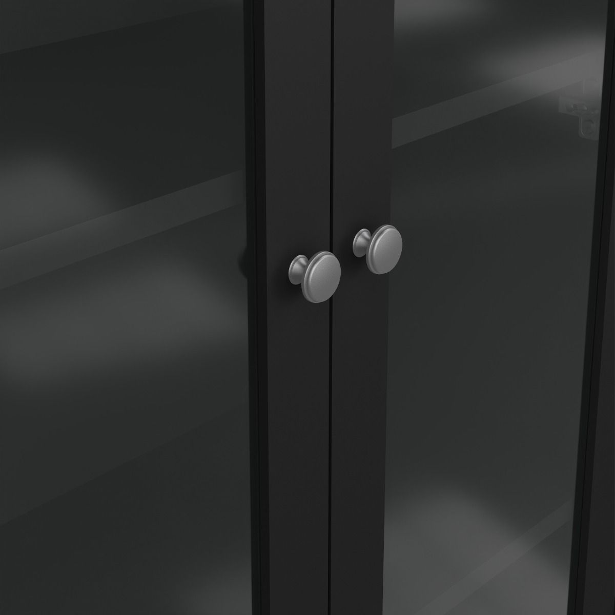 Wooden Display Cabinet With 2 Glass Doors And 3 Drawers - Madrid