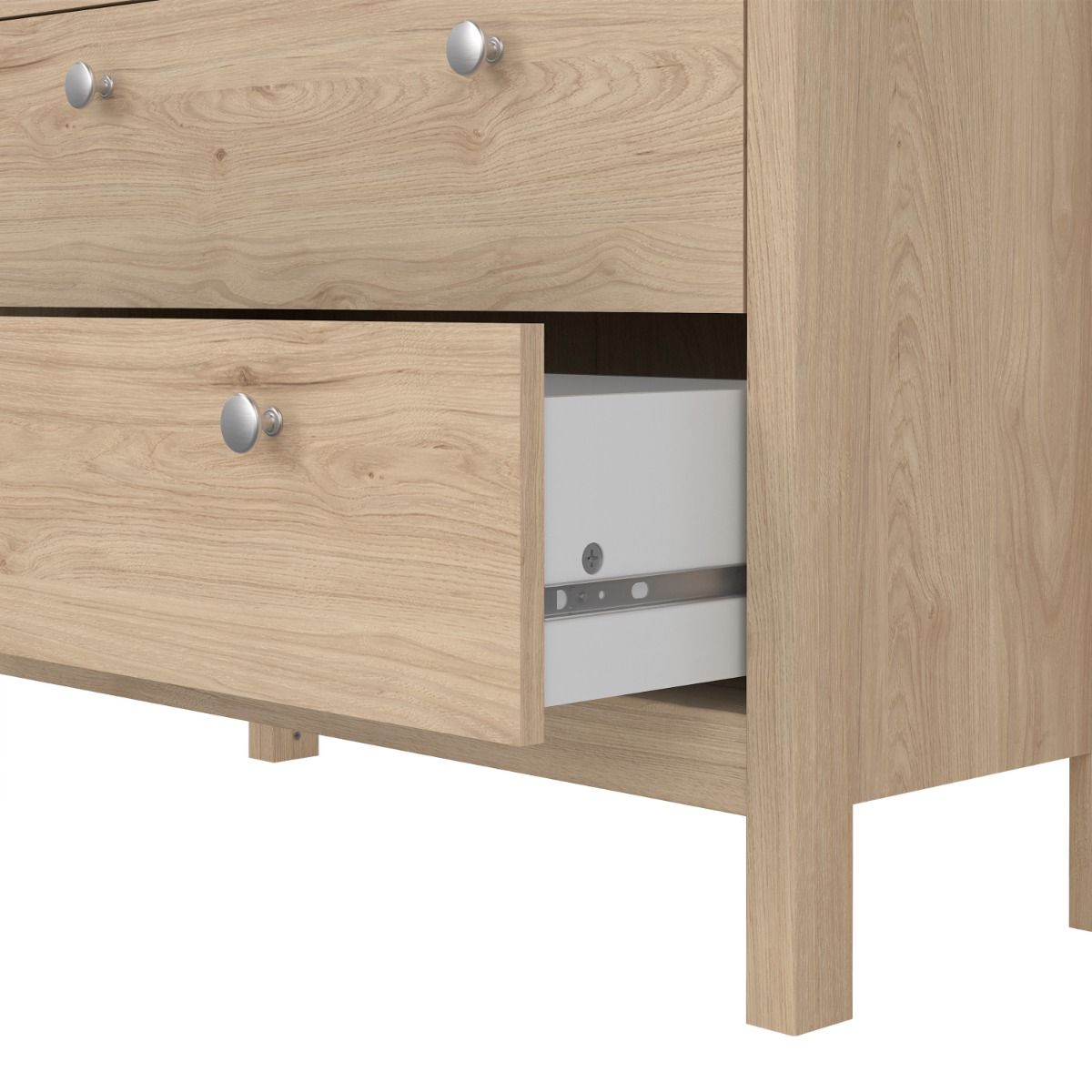 Wooden Display Cabinet With 2 Glass Doors And 3 Drawers - Madrid