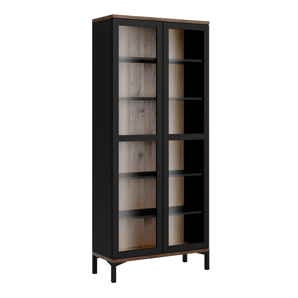 Wooden Display Cabinet With 2 Glazed Doors - Roomers