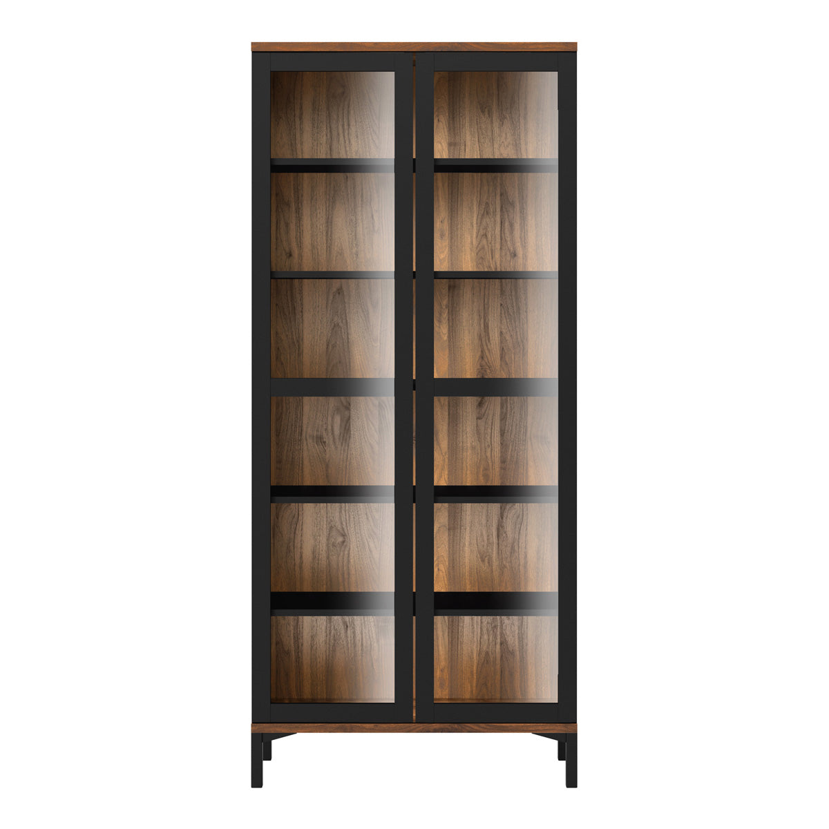 Wooden Display Cabinet With 2 Glazed Doors - Roomers
