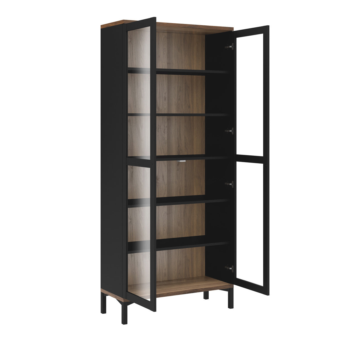 Wooden Display Cabinet With 2 Glazed Doors - Roomers