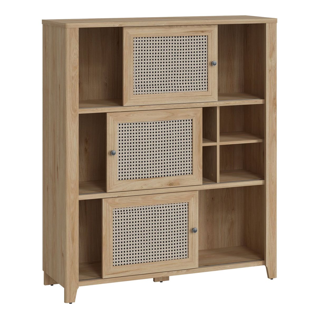 Wooden Display Cabinet With 3 Sliding Doors - Cestino
