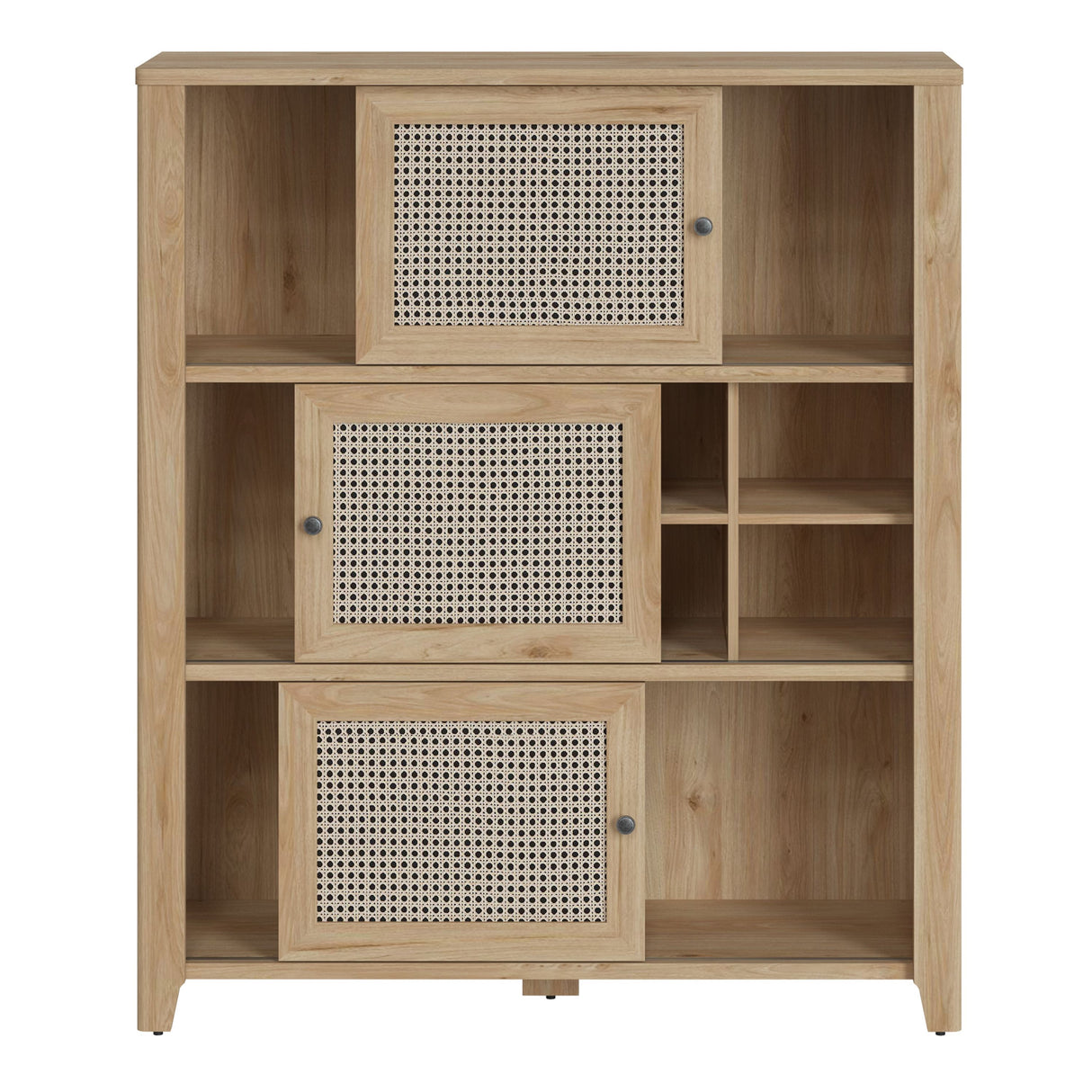 Wooden Display Cabinet With 3 Sliding Doors - Cestino