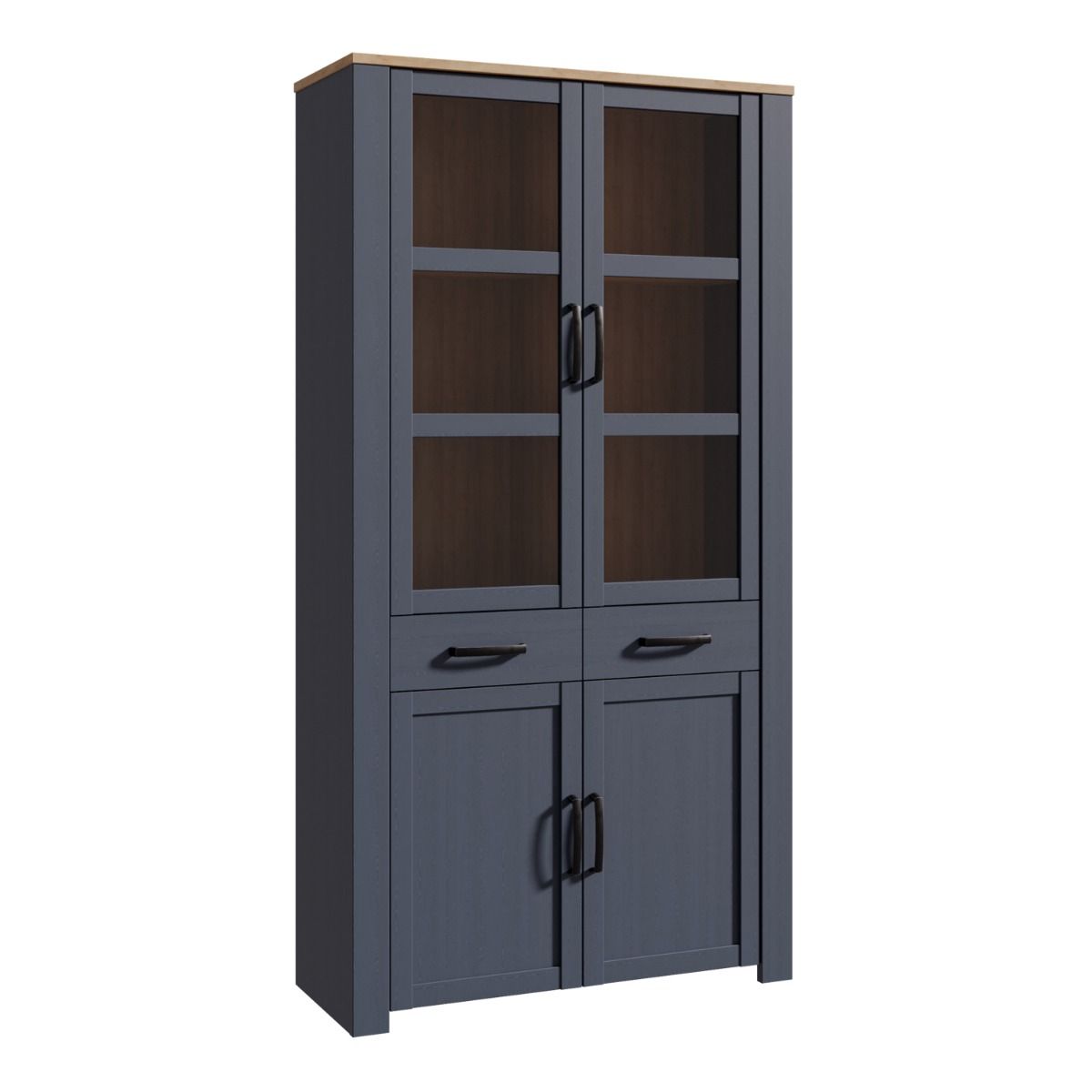 Wooden Display Cabinet With 4 Doors And 1 Drawer - Bohol
