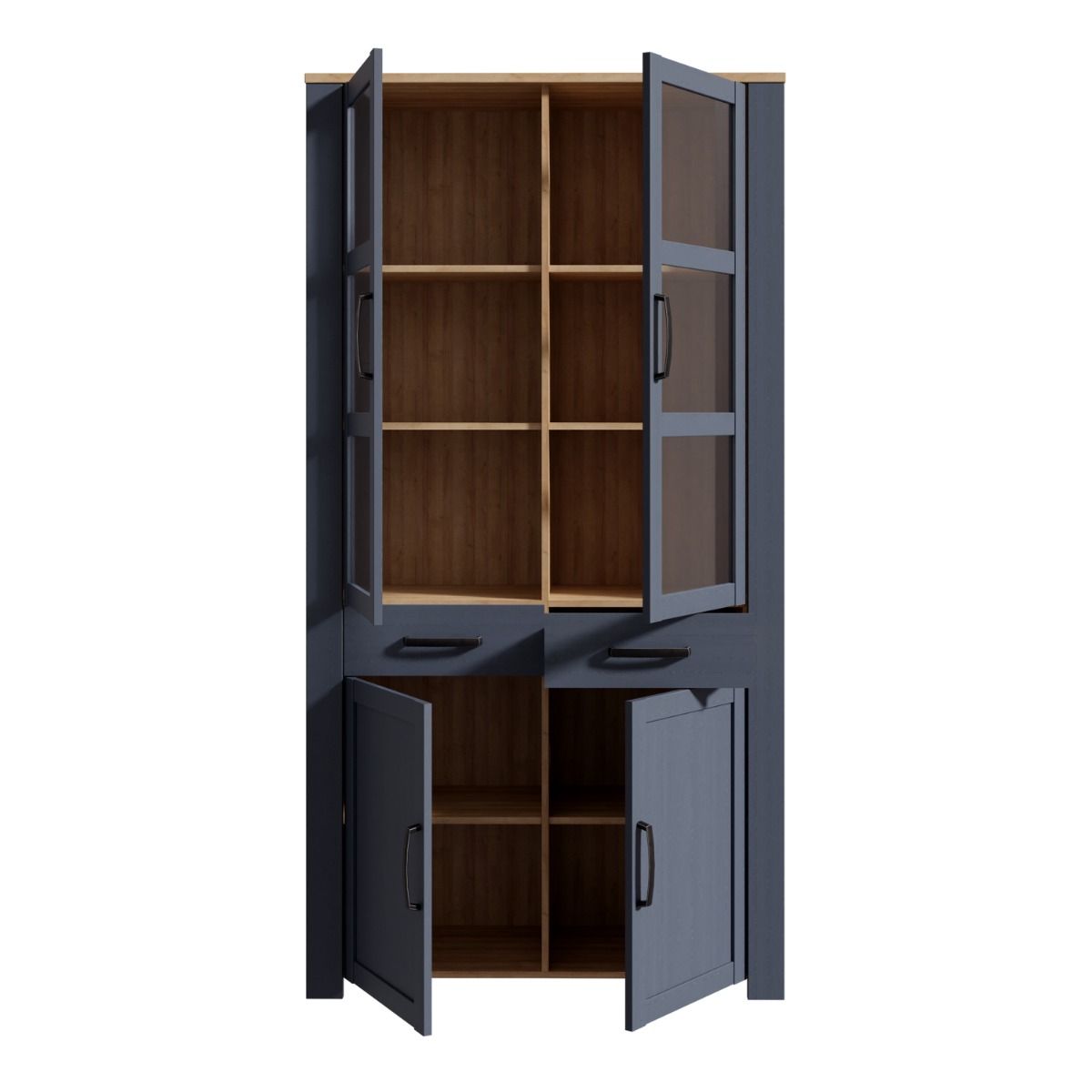 Wooden Display Cabinet With 4 Doors And 1 Drawer - Bohol