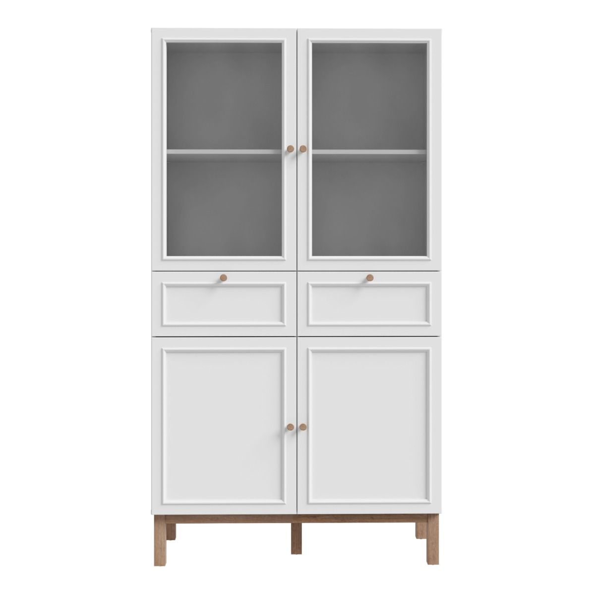 Wooden Display Cabinet With 4 Doors And 2 Drawers - Wensley