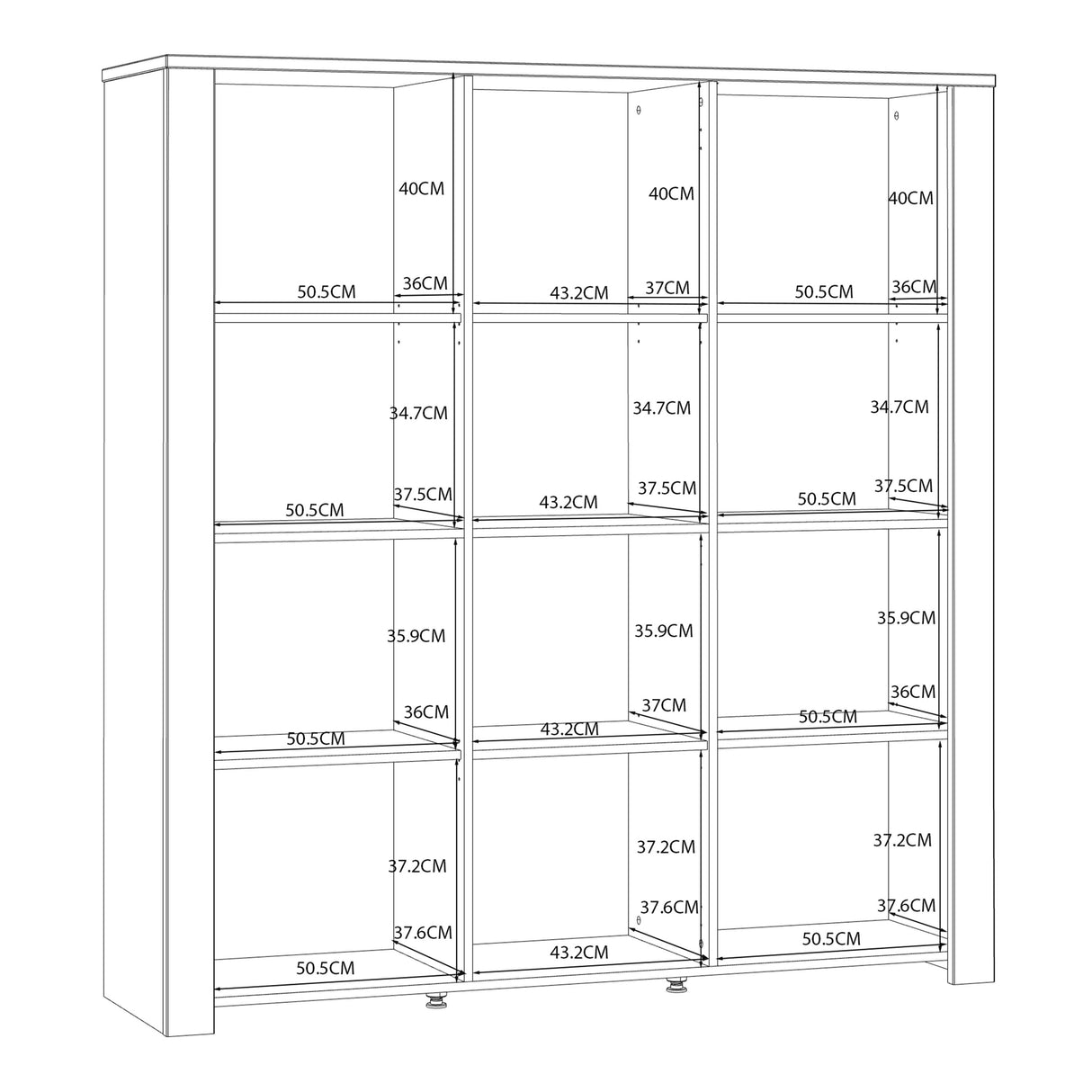 Wooden Display Cabinet Large With 3 Doors - Bohol