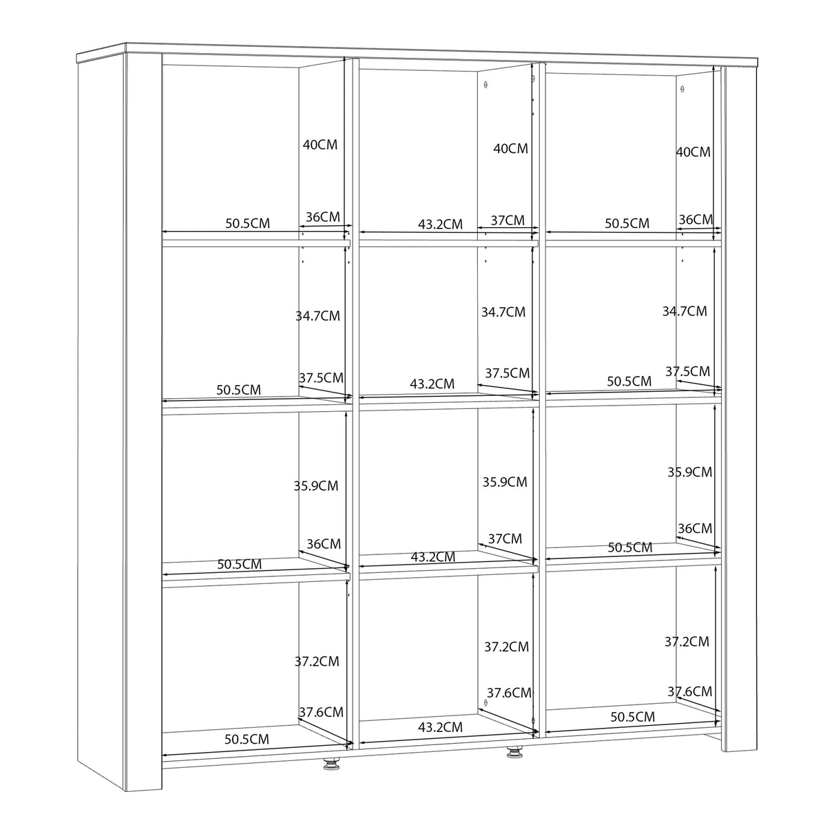 Wooden Display Cabinet Large With 3 Doors - Bohol