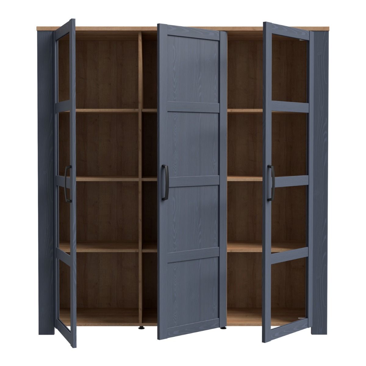 Wooden Display Cabinet Large With 3 Doors And LED Lights - Bohol