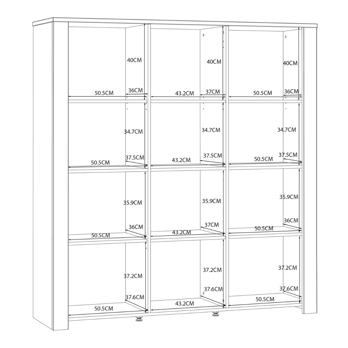 Wooden Display Cabinet Large With 3 Doors And LED Lights - Bohol
