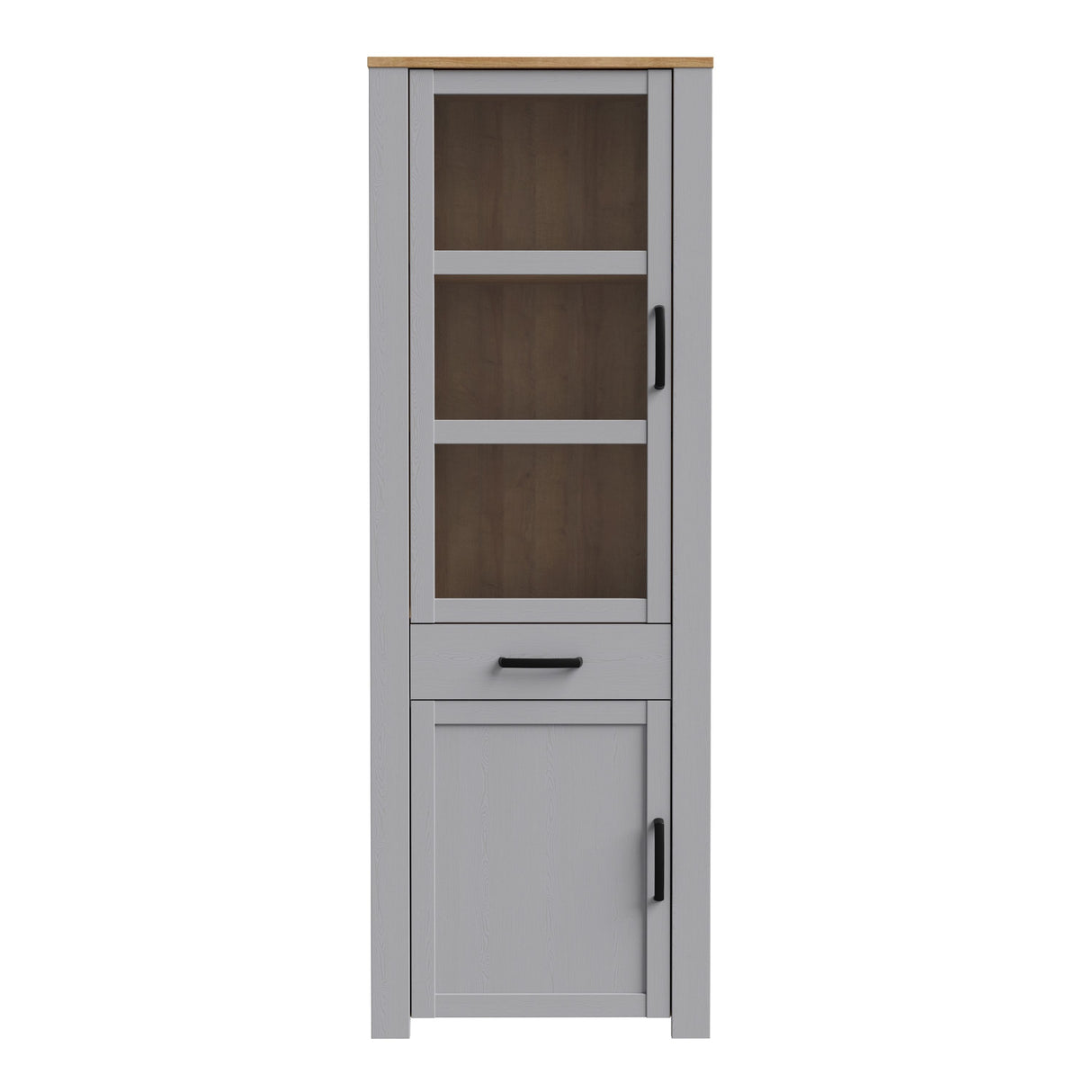 Wooden Display Cabinet Narrow With 2 Doors And 1 Drawer - Bohol