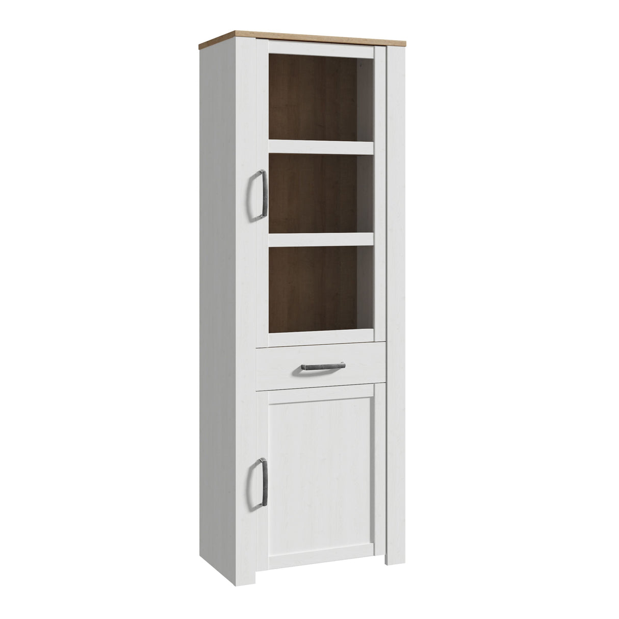 Wooden Display Cabinet Narrow With 2 Doors And 1 Drawer - Bohol